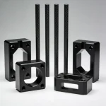 Black Carbon Fiber Reinforced PEEK rods and precision machined parts for industrial use